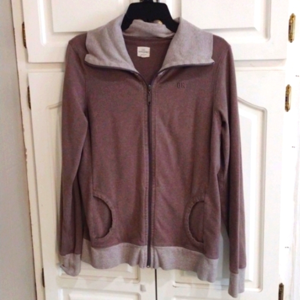 Banana Republic Long Sleeve Zip Up Sweatshirt/Jacket Brown women's Medium